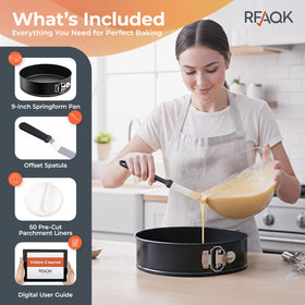 Removable-bottom springform enabling easy cake release.