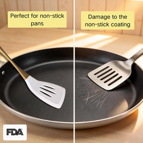 RFSCDI elegant white-gold silicone solid ladle sturdy for soups and sauces