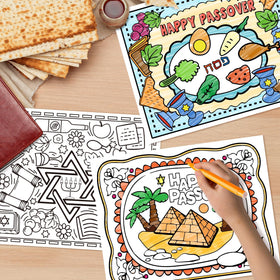 R HORSE placemats showing varied First Holy Communion elements for learning and fun.