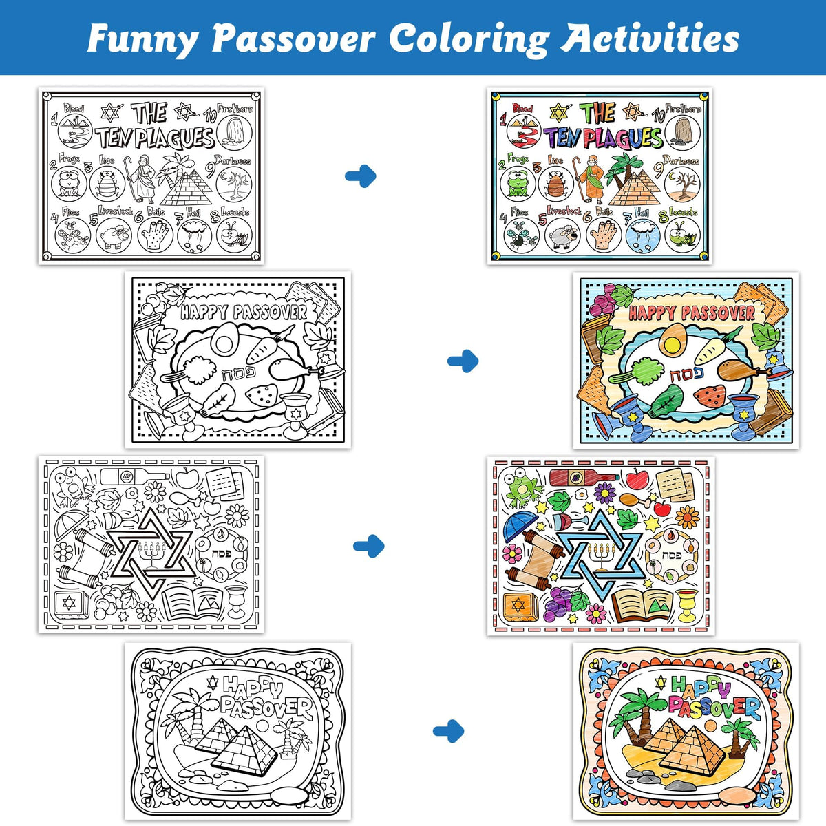 Thick paper placemats by R HORSE invite kids to color and personalize.