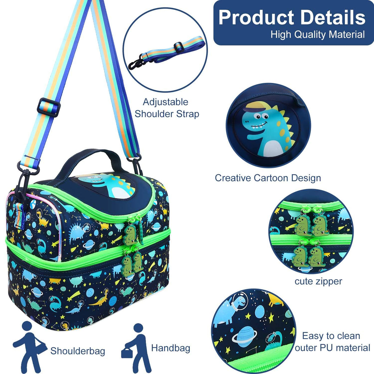 RHCPFOVR lunch bag top and bottom compartments separate hot and cold items for freshness.