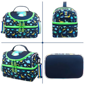 Durable handle and strap provide versatile carrying options on the go.