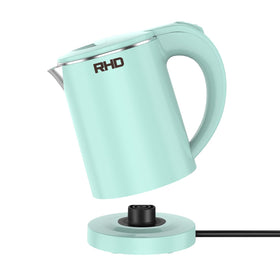 RHD 0.5L travel kettle in green, ideal for quick tea on the go.