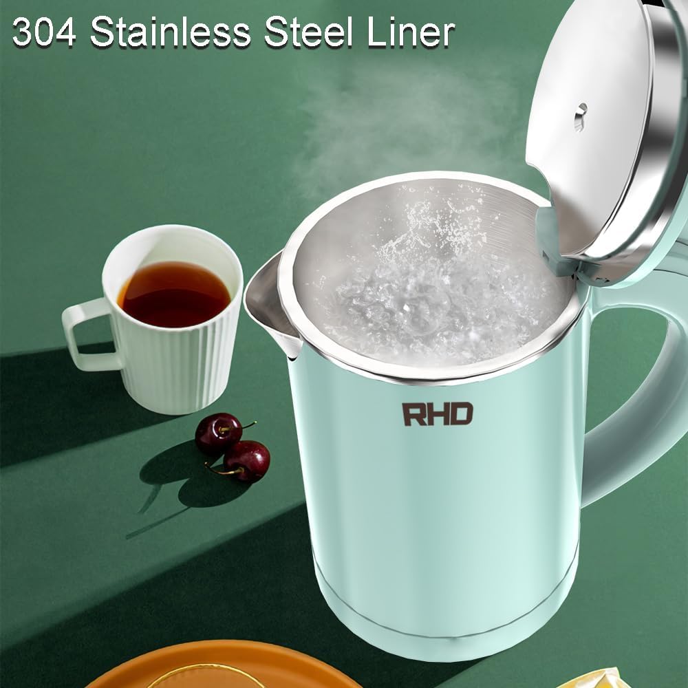 RHD 600W fast boil kettle ready in minutes for coffee or tea.