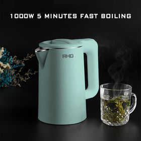 RHD compact kettle in green suitable for dorms, offices, and travel.