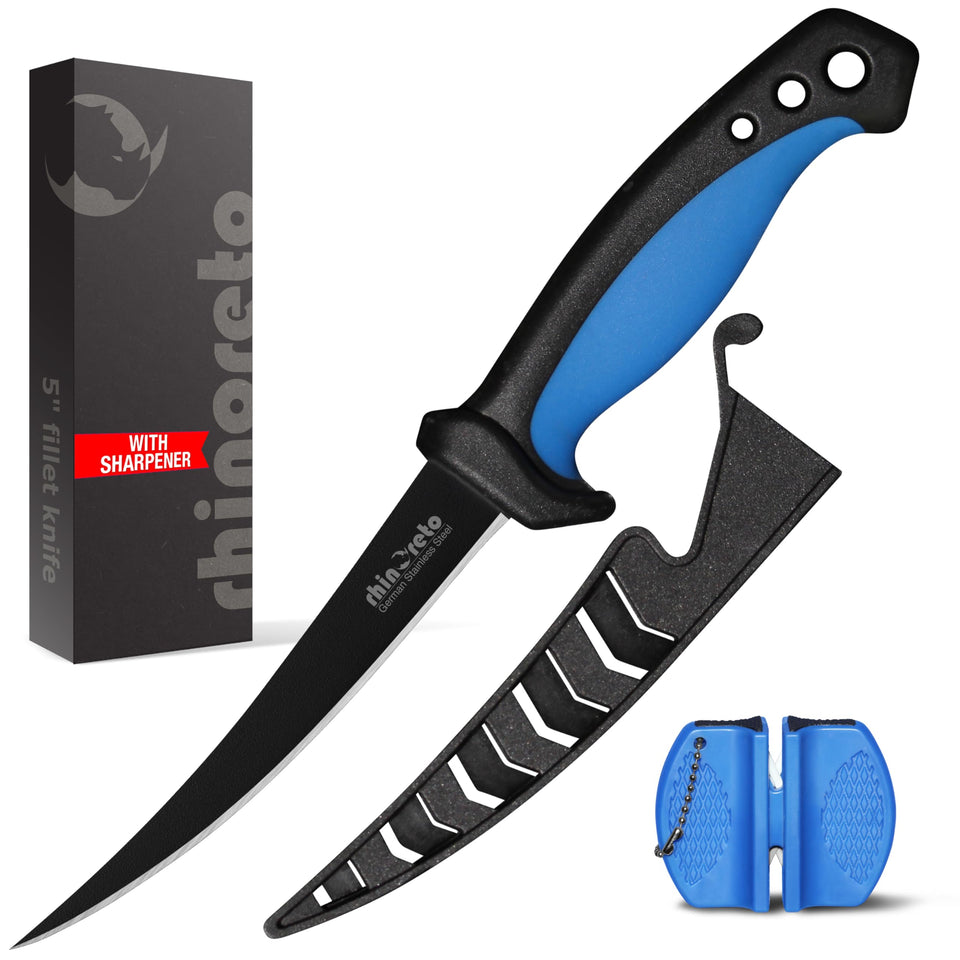 Rhinoreto fillet knife blade closeup for clean fillets