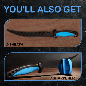 Rhinoreto fillet knife handle grip shows non-slip control