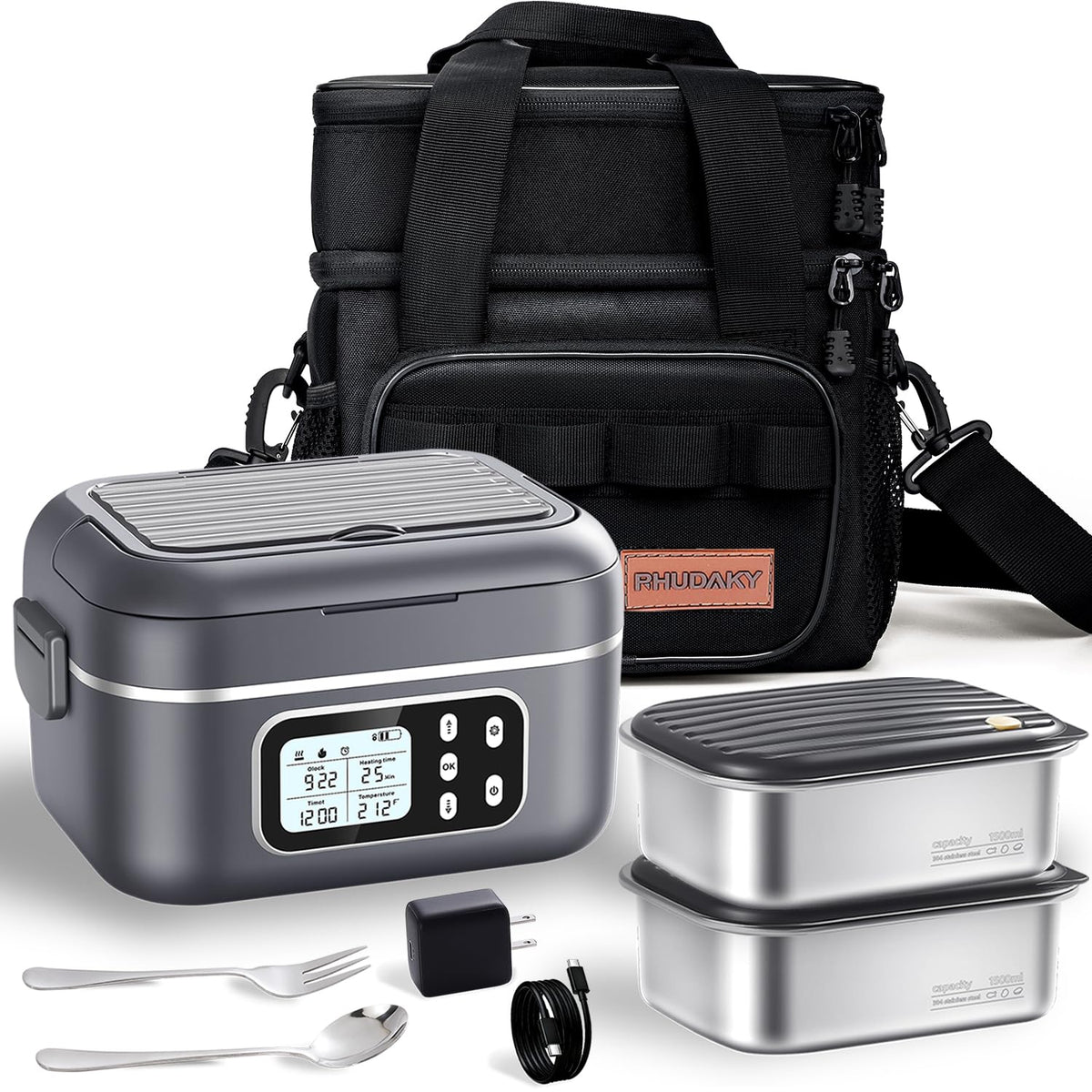 Rhudaky 27000mAh battery powers cordless meal heating on the go