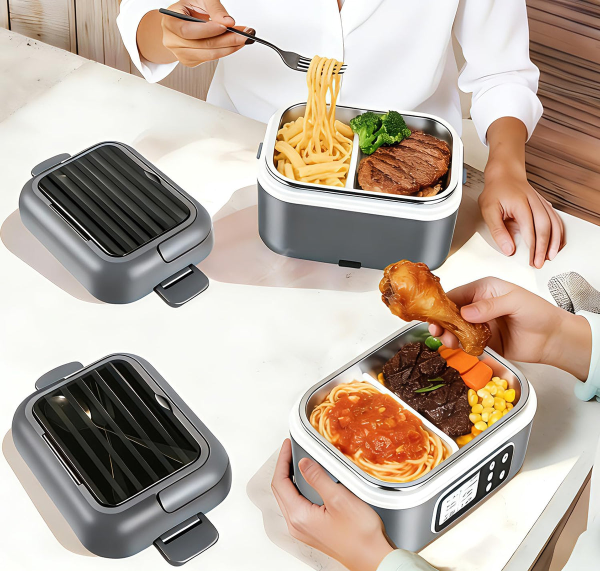 Rhudaky portable food warmer ideal for work, travel and car use