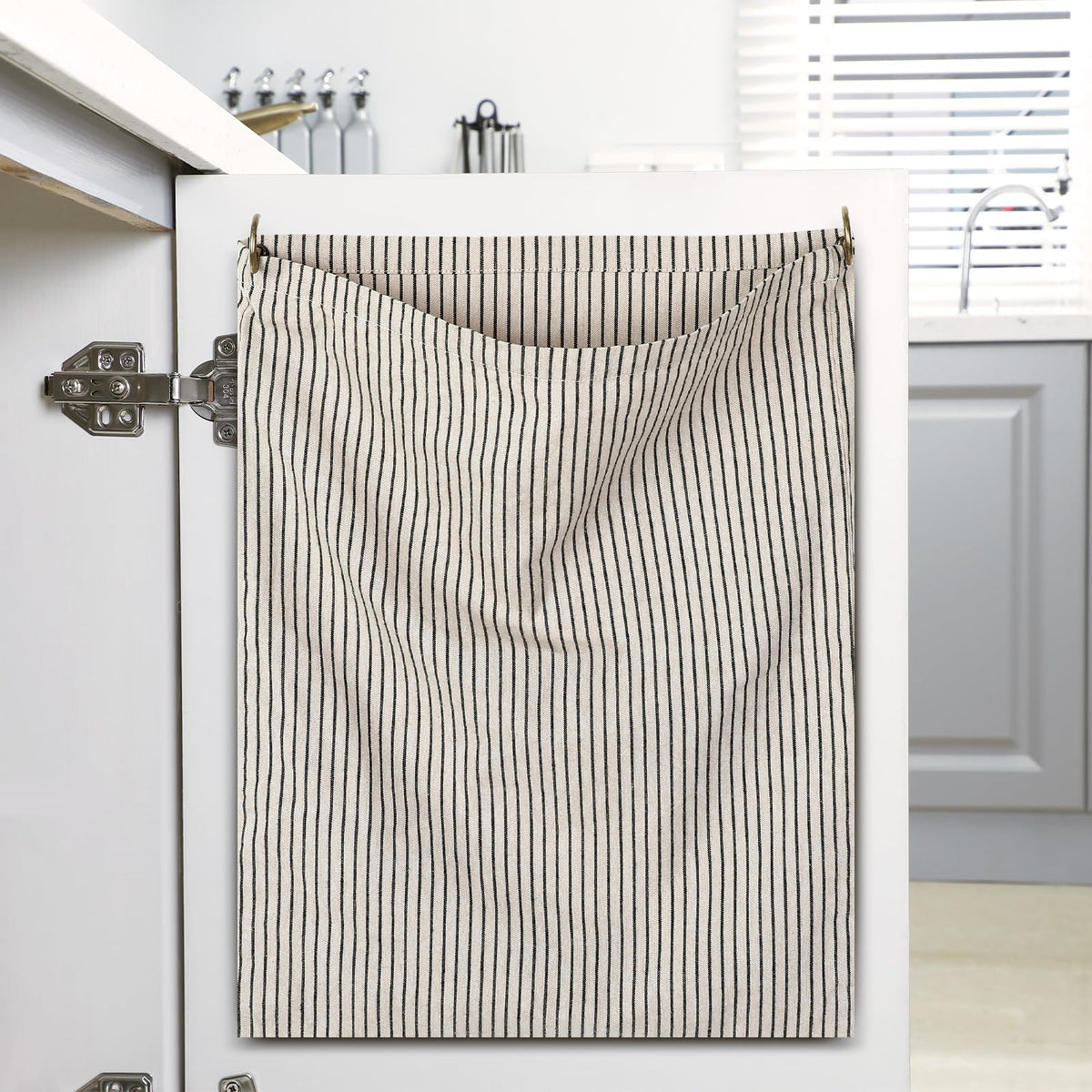 Ribbonlic bag rag cloth holder sized 15 by 18 inches for convenient storage.