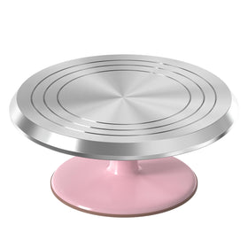 Riccle 12-inch pink aluminium cake stand base offers solid stability for precise decorating.
