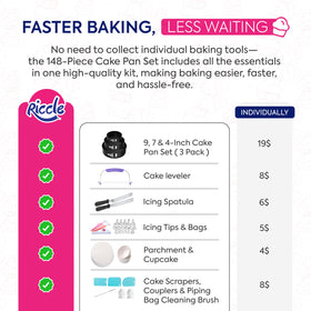 RICCLE cake leveler delivers precise layer cuts for clean stacking.