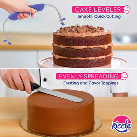 RICCLE cake scrapers help achieve smooth, even finishes.