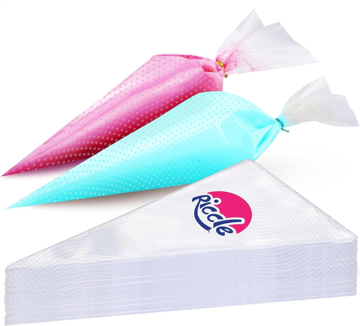 Riccle extra-large 24-inch piping bag package for versatile cake decorating