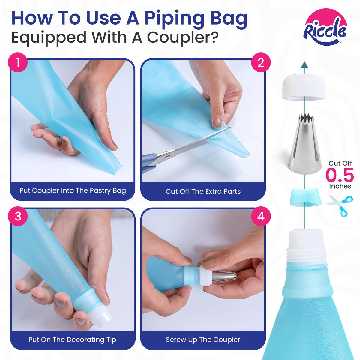 RICCLE icing piping tips 24 count for a variety of designs