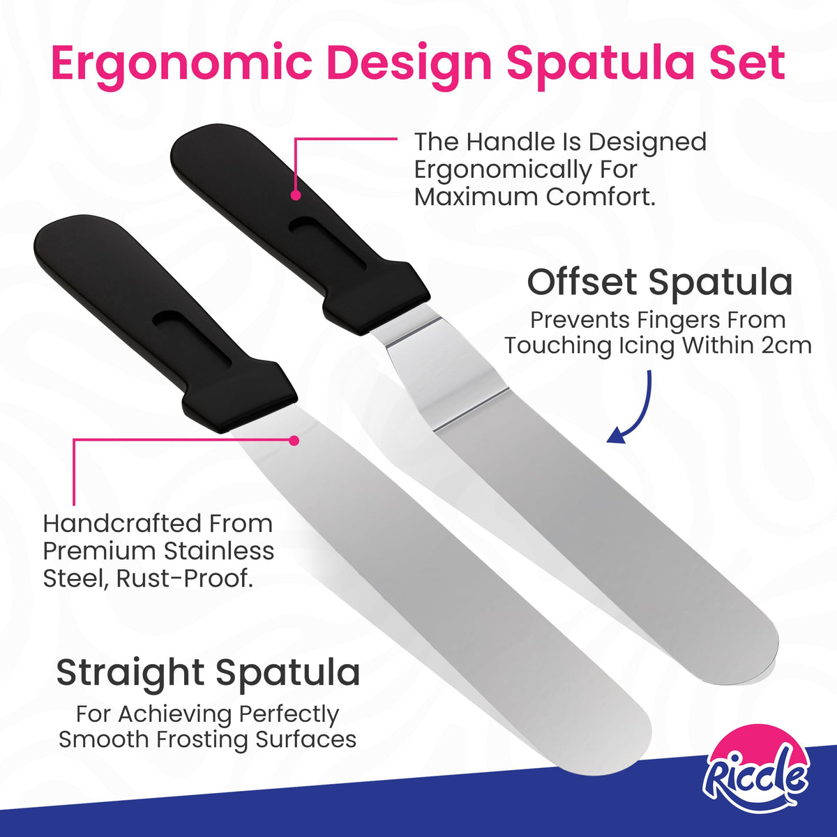 RICCLE two spatulas for smooth icing application