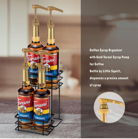 Rice Rat compact countertop organizer keeps syrups within easy reach.