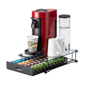 Rice rat Vertuo Drawer top glass shows durable glass lid for premium pod display.