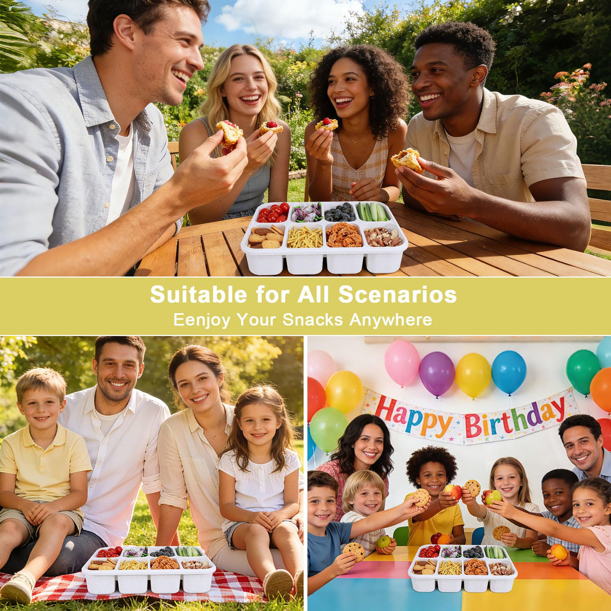 RicheMake Snackle Box being used while traveling for picnics and trips.
