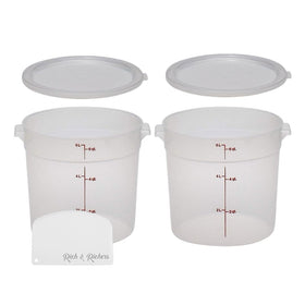 Rich&Richer Cmbro 6qt round container with lid for easy storage and monitoring.