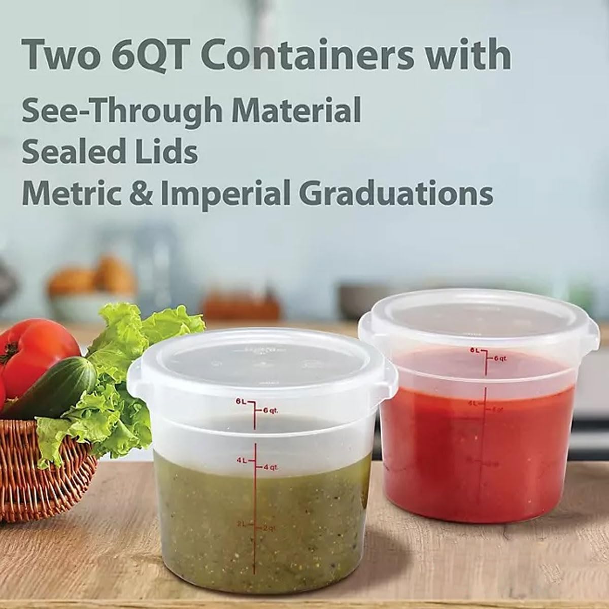 Rich&Richer Cmbro round container with a stackable design to save space.