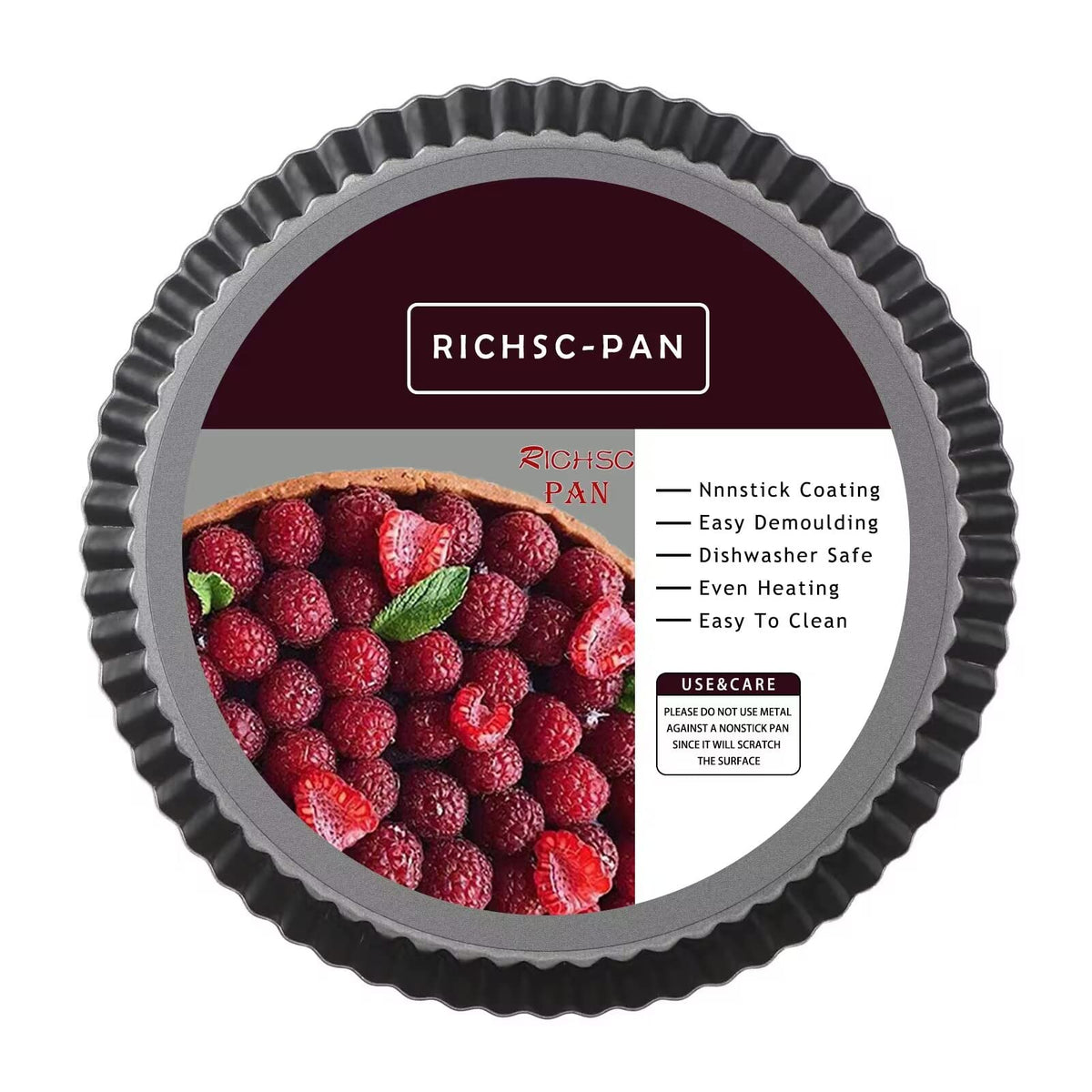RICHSC-PAN 10 inch tart pan in oven for even heat and golden crust