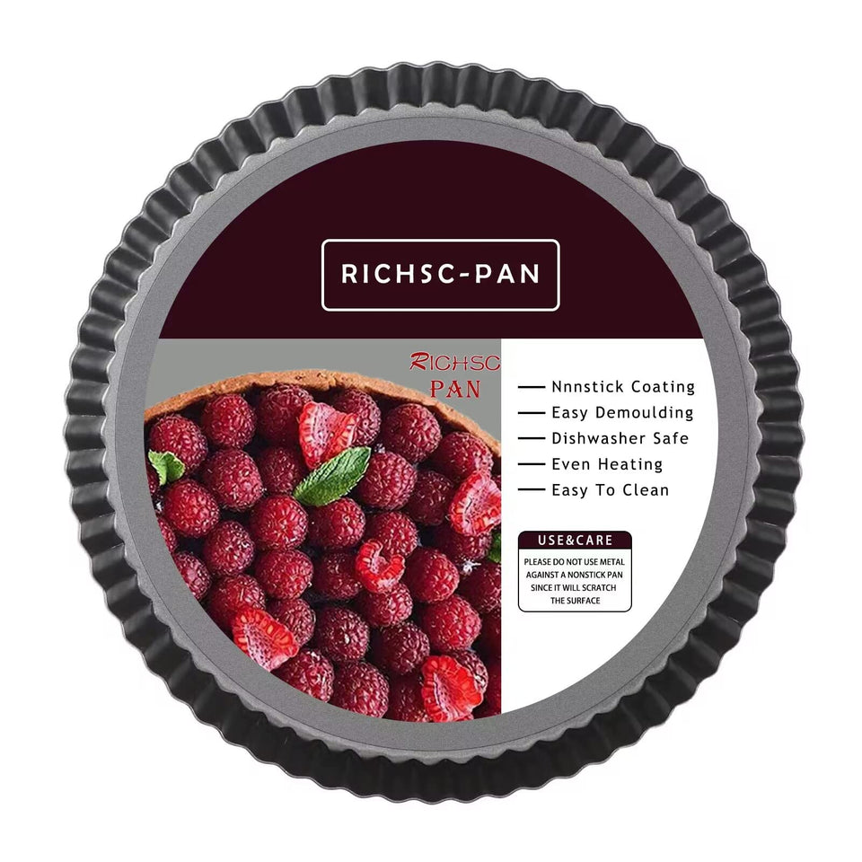 RICHSC-PAN 10 inch tart pan in oven for even heat and golden crust