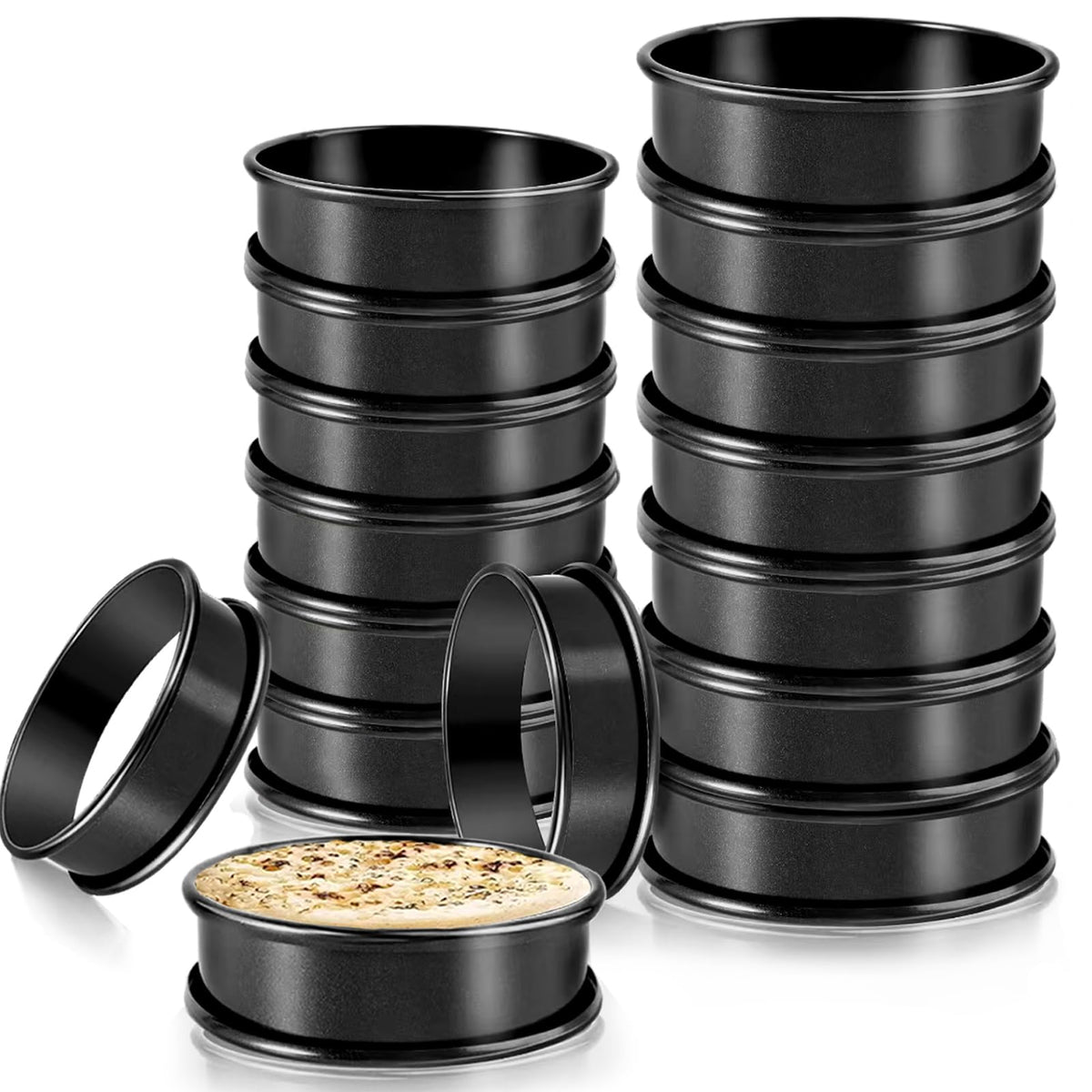 RICHSC-PAN crumpet rings set with two sizes for evenly shaped English muffins.
