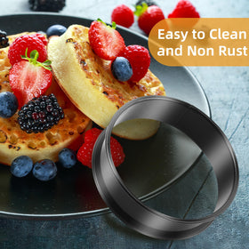 RICHSC-PAN crumpet rings with nonstick coating for easy release.