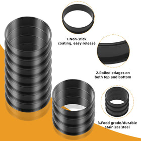 RICHSC-PAN crumpet rings showing 3.35 inch outer diameter for smaller rounds.