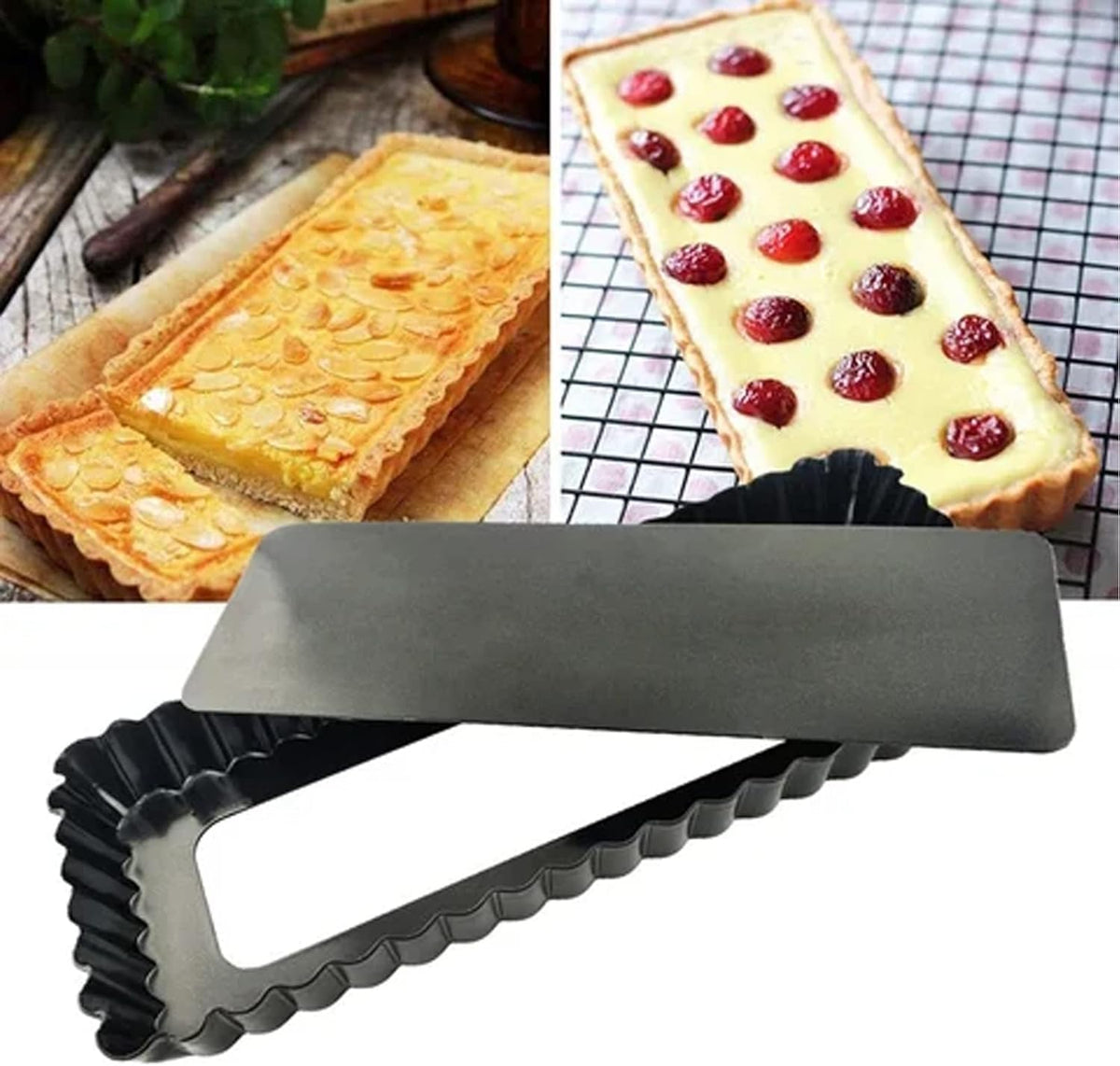 Fluted sides of RICHSC-PAN tart pan create a decorative crust.