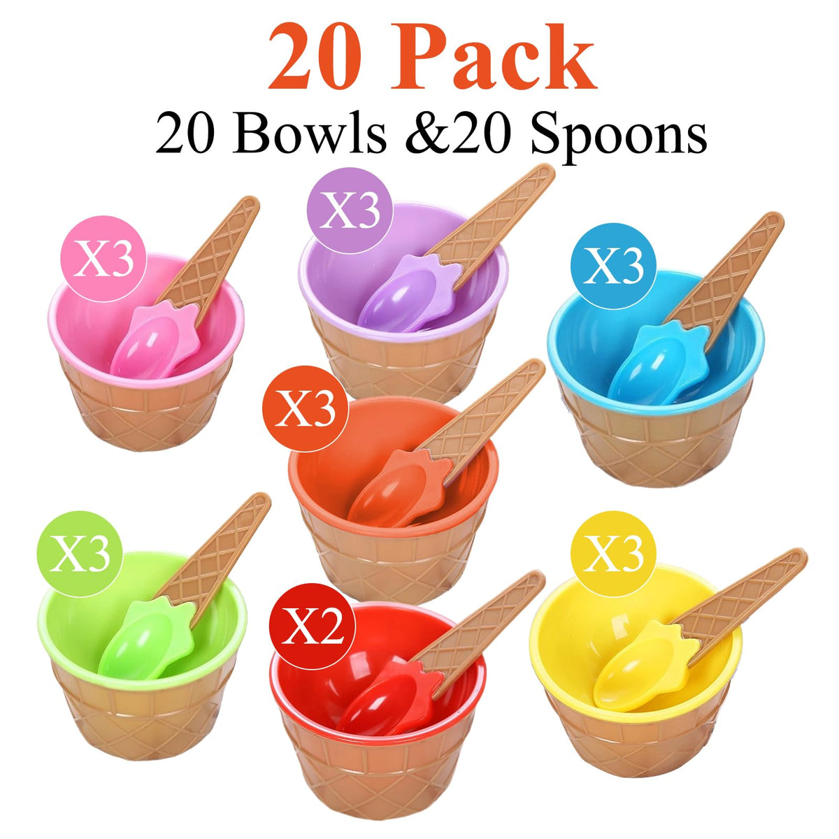 RICHSC-PAN 20-pack spoons with bowls for easy serving at events.