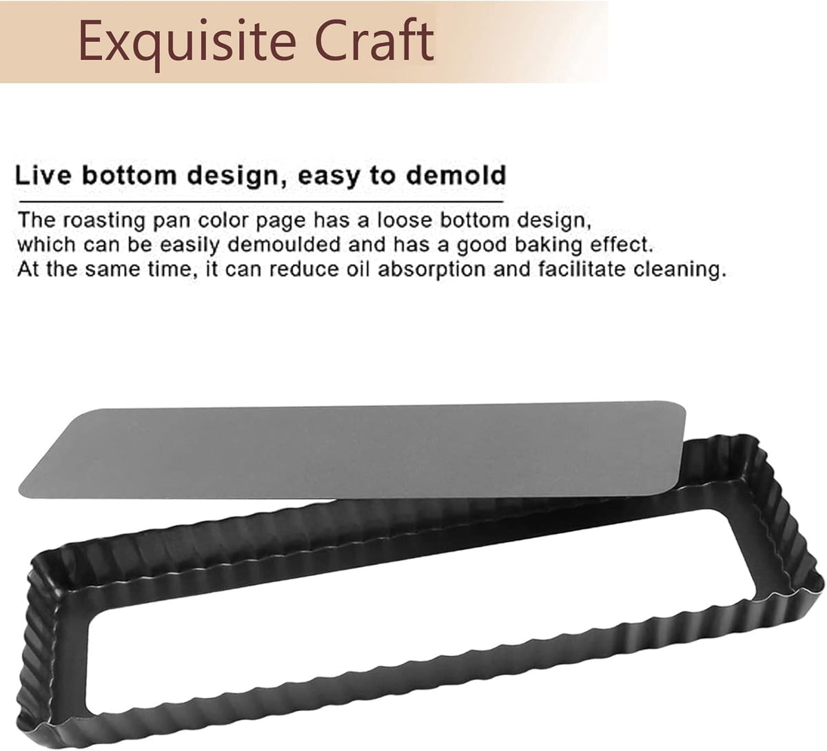 Removable loose bottom on RICHSC-PAN tart pan for easy release.