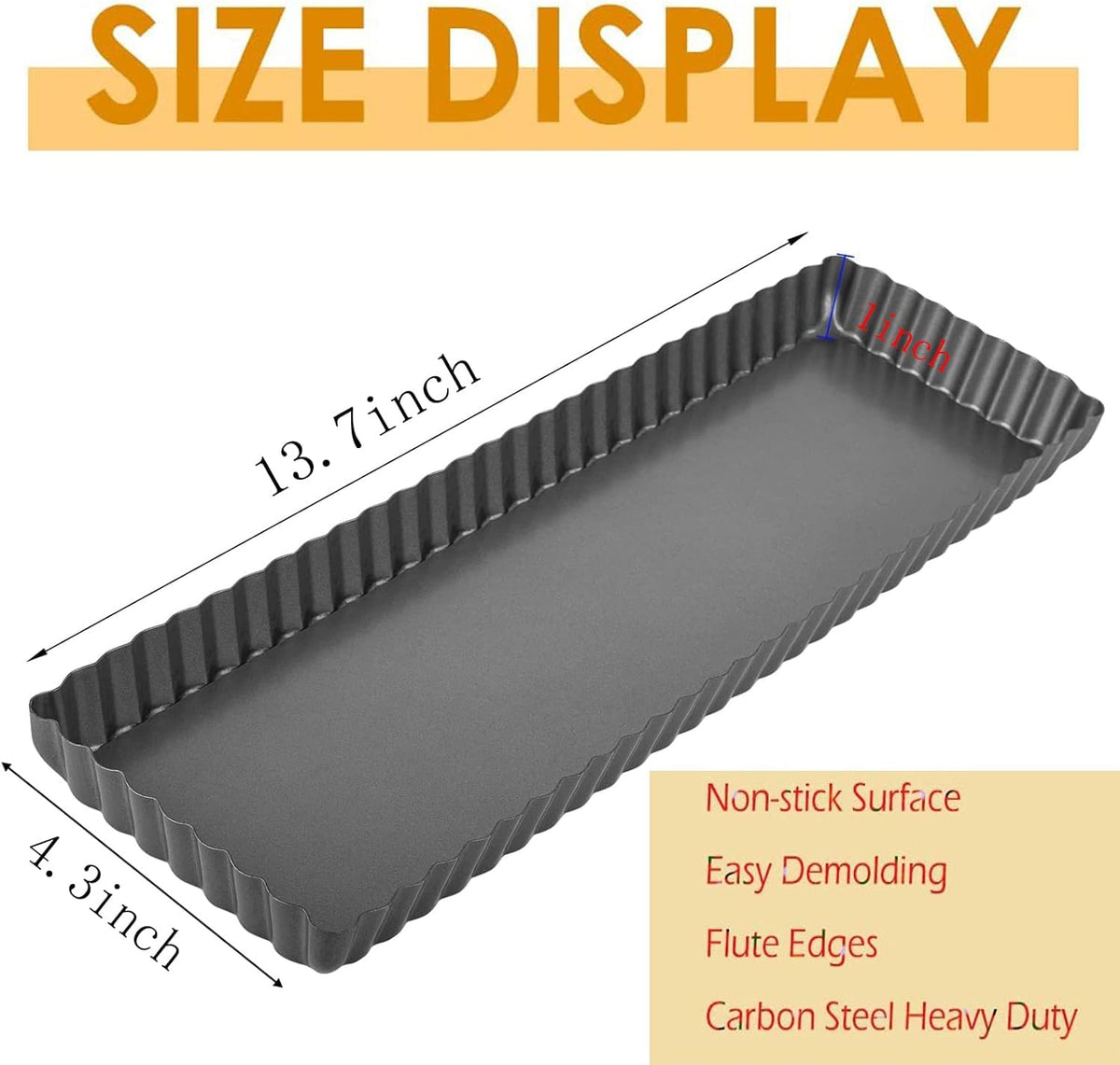 Two-pack RICHSC-PAN rectangular tart pans for multitasking baking.