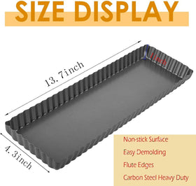Two-pack RICHSC-PAN rectangular tart pans for multitasking baking.