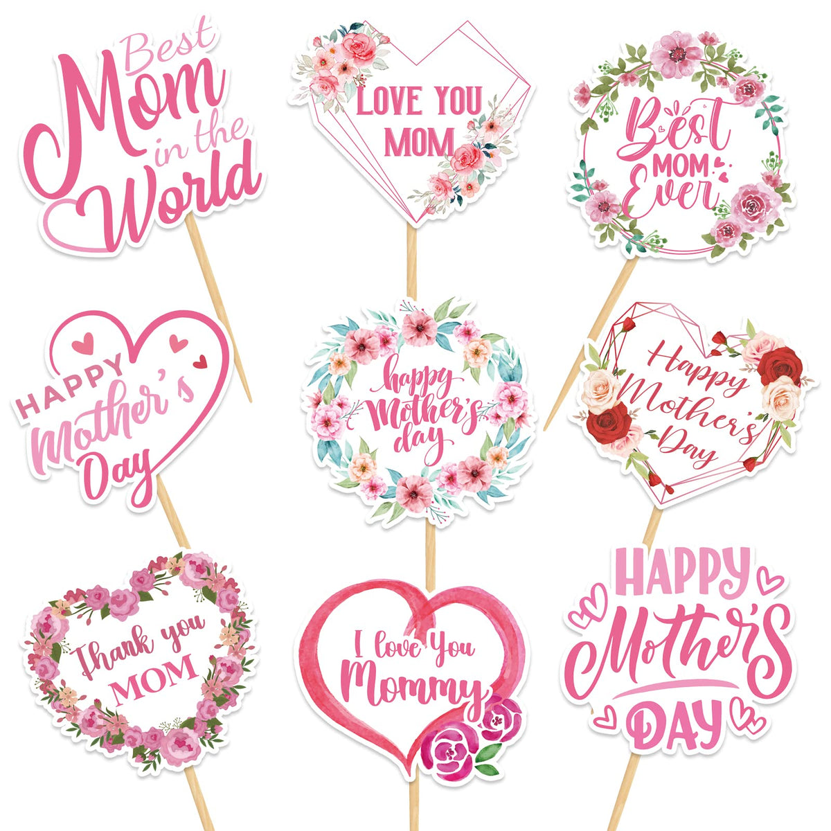 R1chyK1ng mothers day cupcake toppers pack for festive dessert decoration.