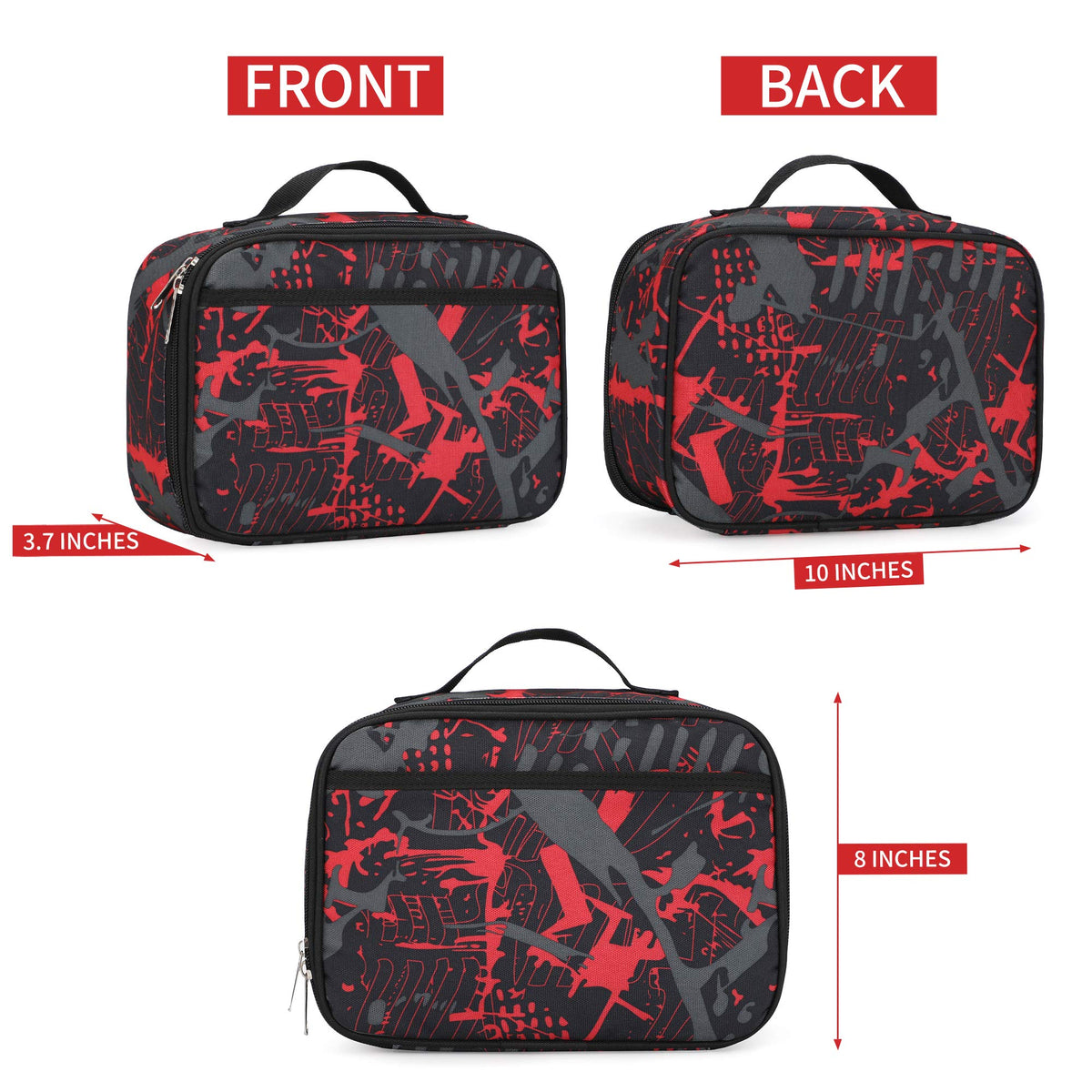 Rickyh Style lunch bag front pocket for utensils and easy organization.