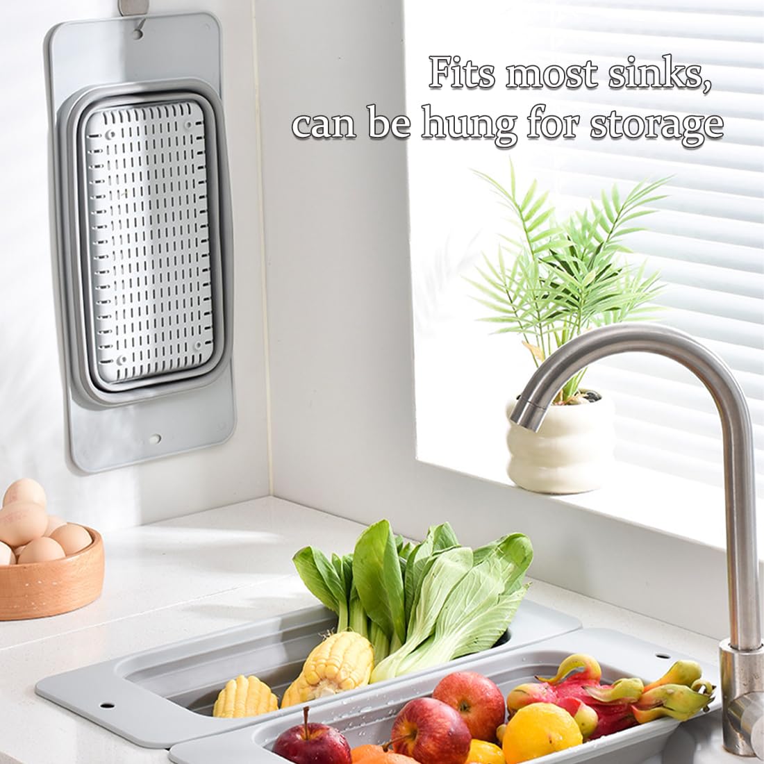 Rictine dense drainage holes ensure fast water drainage after washing vegetables and fruits.
