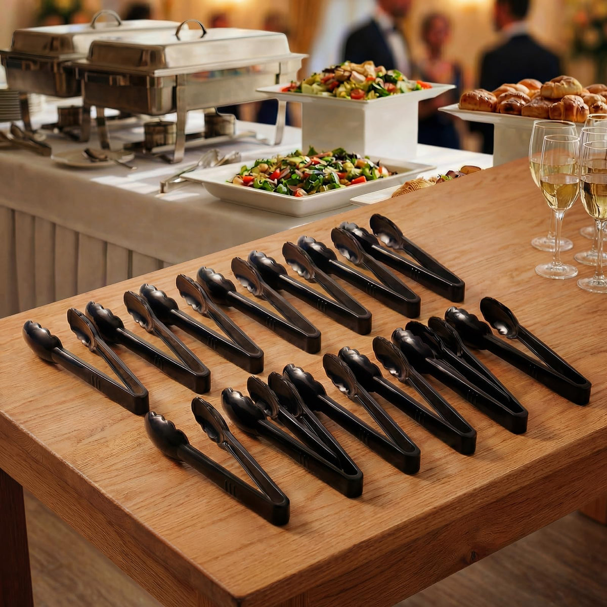 Ricvan 9-inch tongs designed for BBQ and catering applications