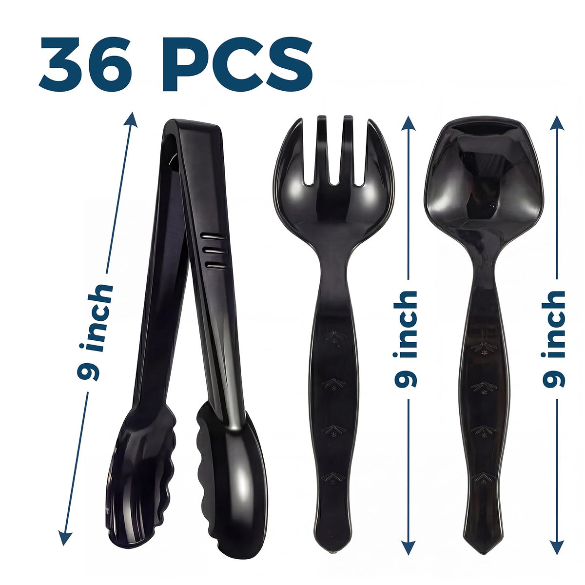 Ricvan disposable serving forks 12-pack for quick buffet service.