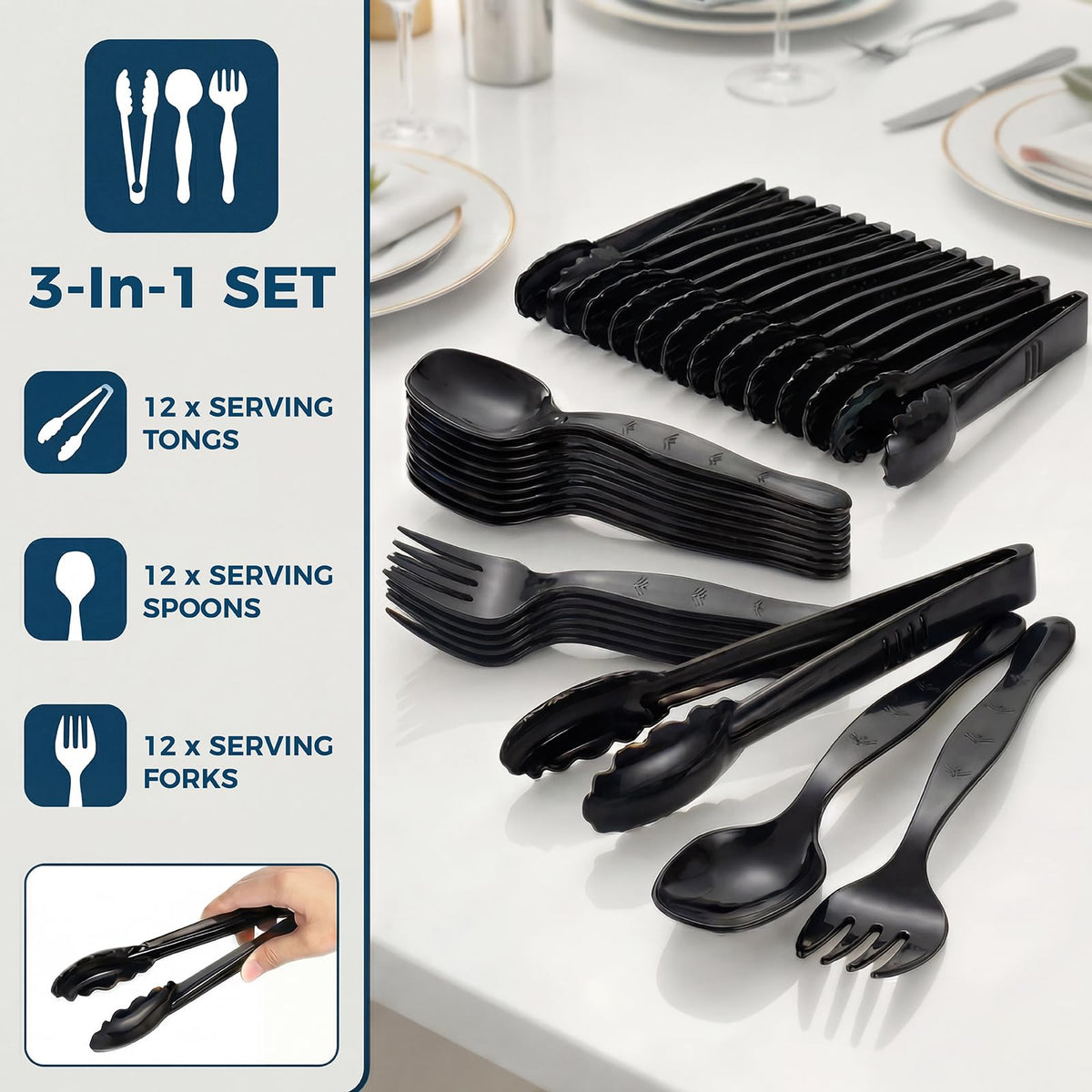 Ricvan disposable serving spoons 12-pack for mess-free servings.