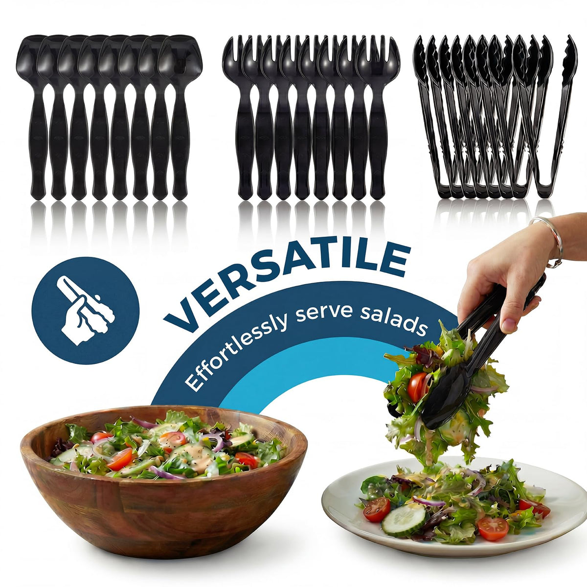 Ricvan thick heavy-duty plastic utensils for reliable serving.