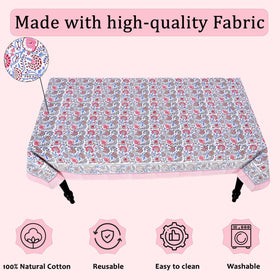 Ridhi 60x60 tablecloth suitable for four-seat setups.