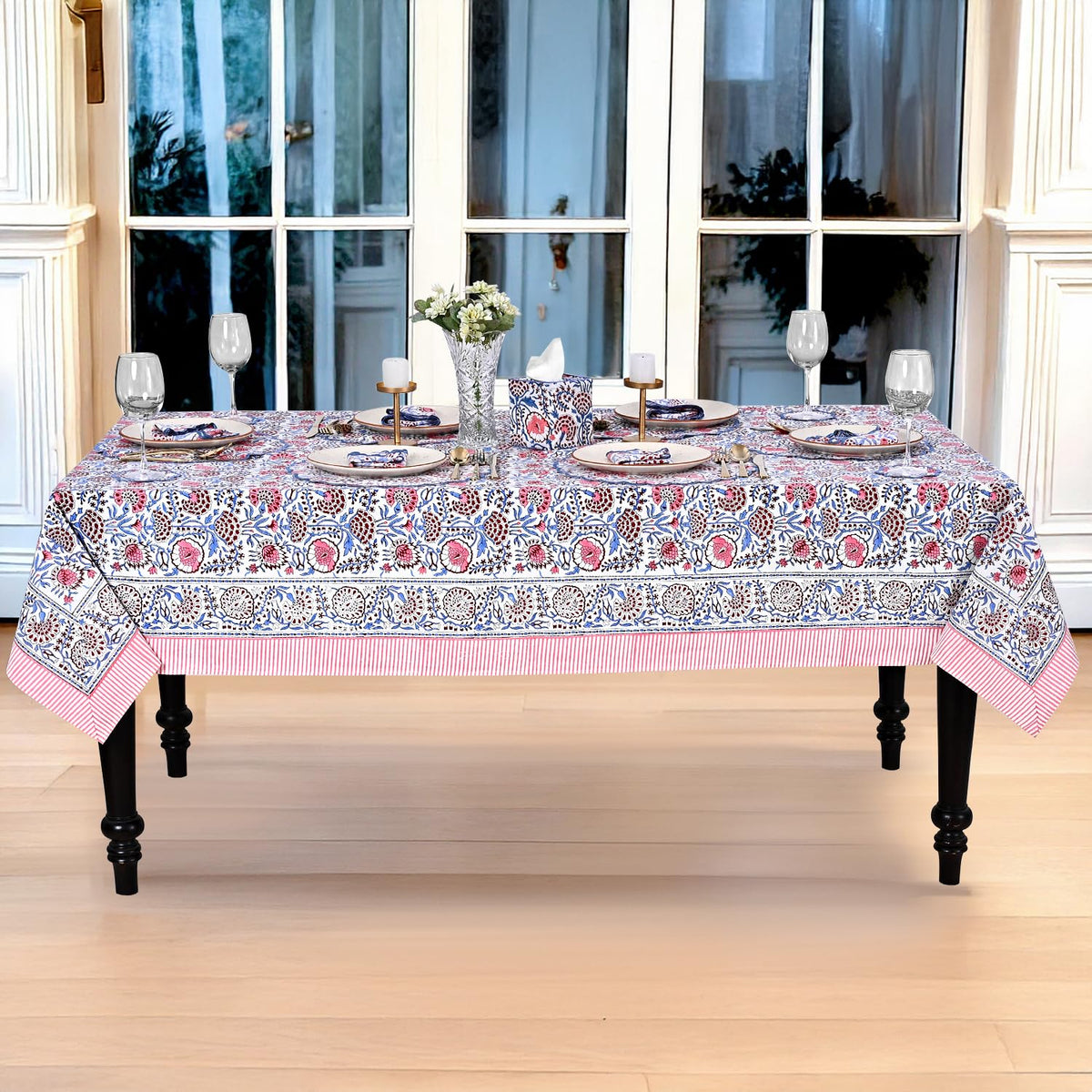 Ridhi made in India tablecloth reflecting craftsmanship.