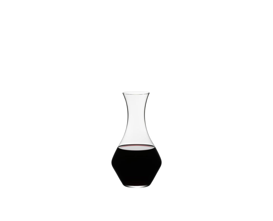 Riedel Cabernet decanter close-up showing crystal clarity for aeration and precise pouring