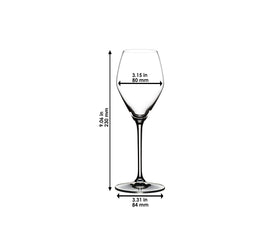 Riedel Extreme rose champagne glass tilt directs wine to tongue tip