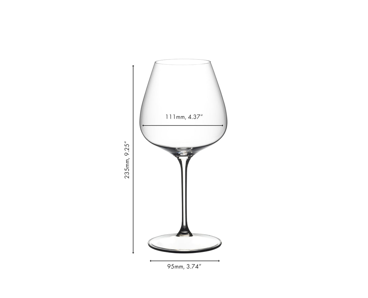 Riedel GRAPE Nebbiolo glass focusing bouquet through a refined opening