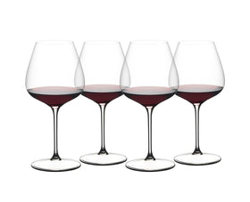 Riedel GRAPE Pinot Noir glass with stable base highlighting swirling and aroma development