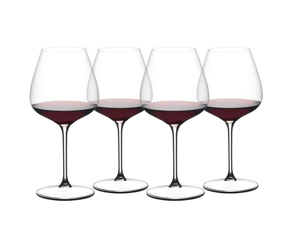 Riedel GRAPE Pinot Noir glass with stable base highlighting swirling and aroma development