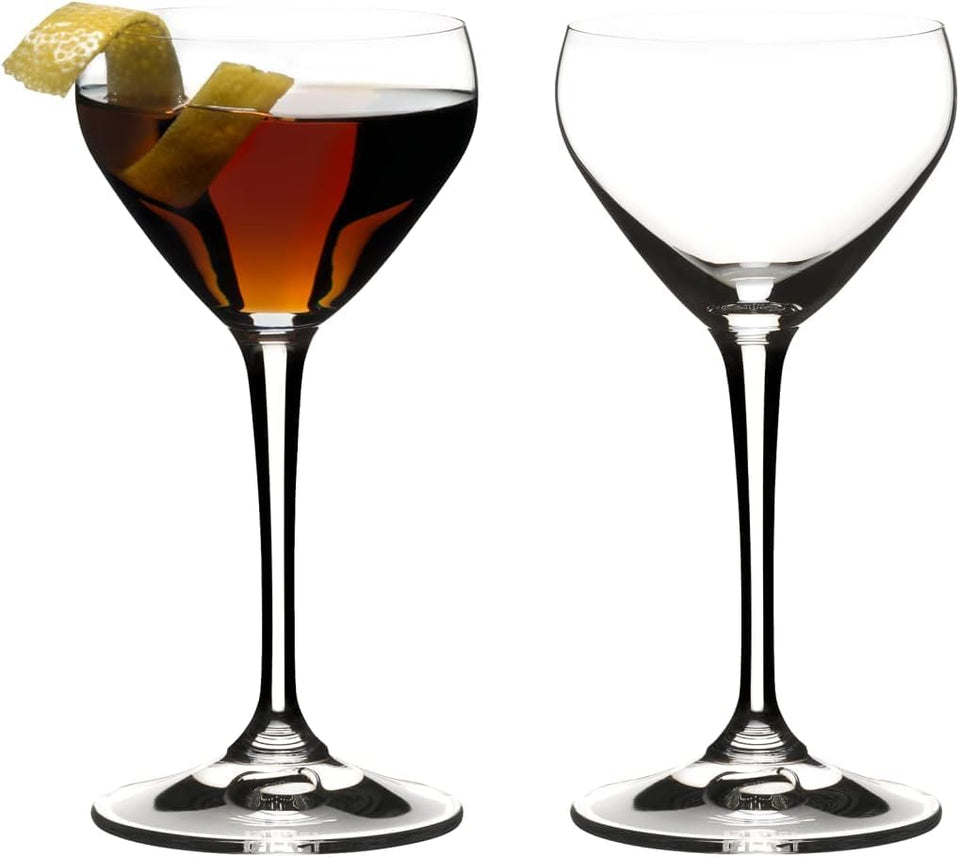 Riedel Nick & Nora 4oz glass pour for effortless mid-palate delivery
